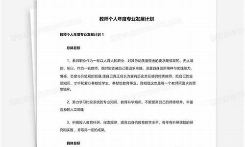 教师个人年度专业发展总结_教师个人年度专业发展计划