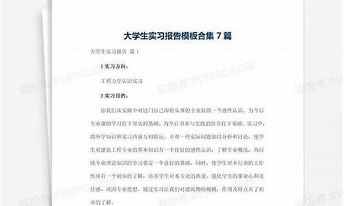 暑期实践报告大学生_大学生暑期实习报告